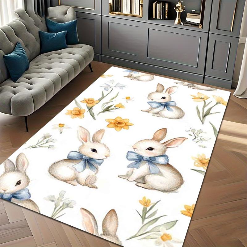 

Easter Bunny Carpet Cartoon Living Room Floor Mat Outdoor Kids Play Mat Soft Rug Kitchen Decor Entry Door Mat Gift Bedroom Rugs 40x60CM