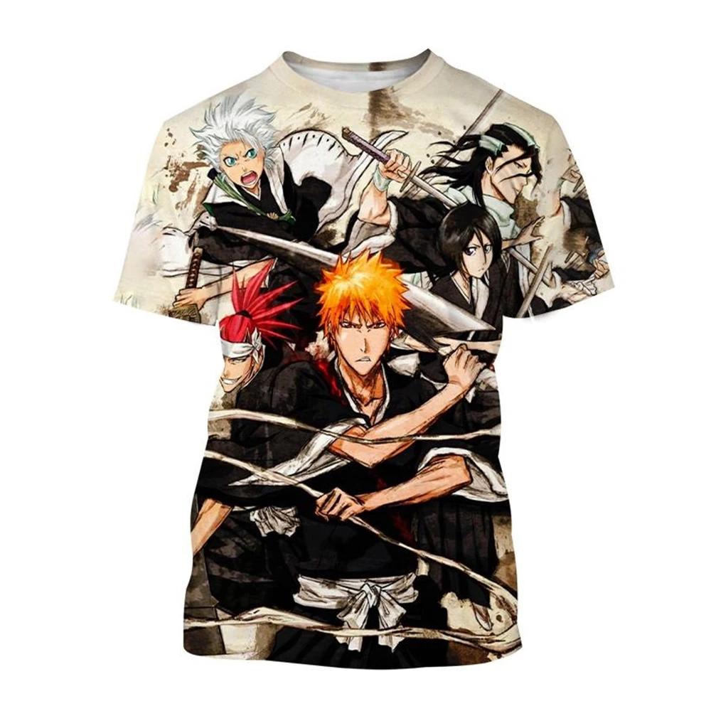 Hot sale Summer Kurosaki Ichigo 3D print T-shirt anime fashion o neck short-sleeved men's and women's casual
