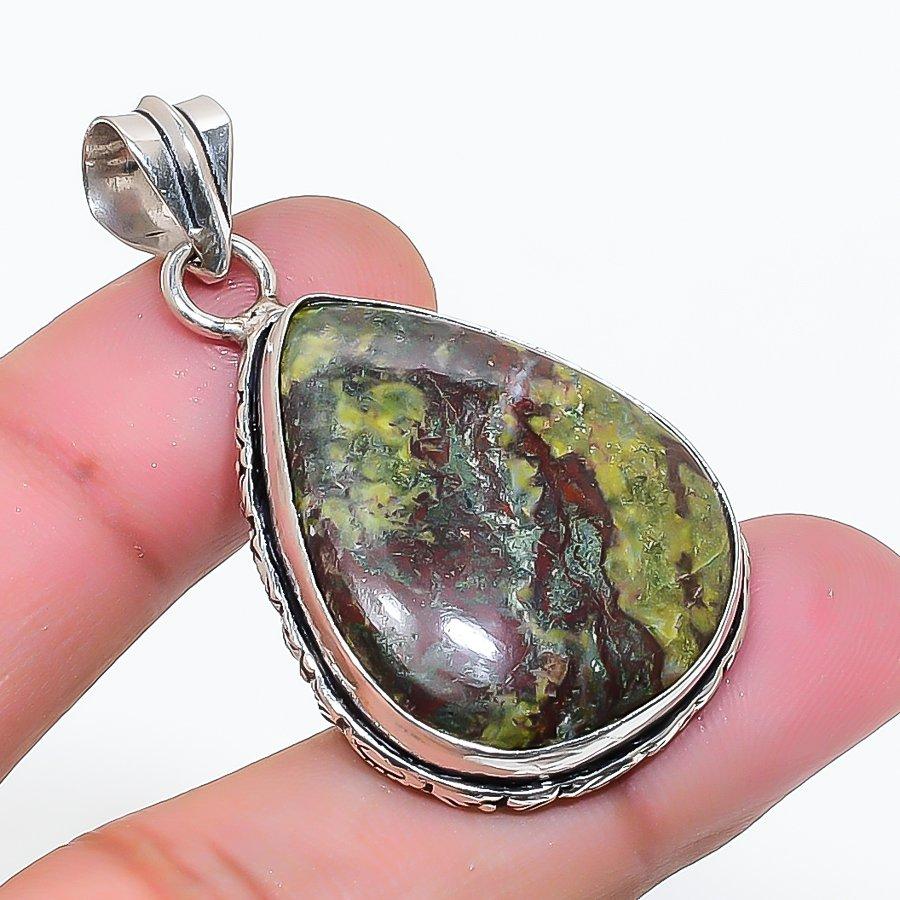 Natural Dragon Blood Gemstone Handmade 925 Sterling Silver Pendant 1.77 AP-14955