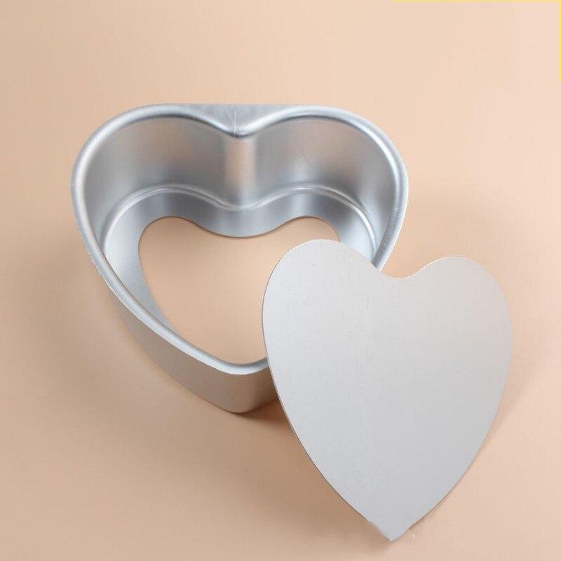 Heart Shape Cake Mold Chiffon Cake Cheese Mousse Anodized Aluminum Removable Bottom Tart Tray Mould Baking Tools