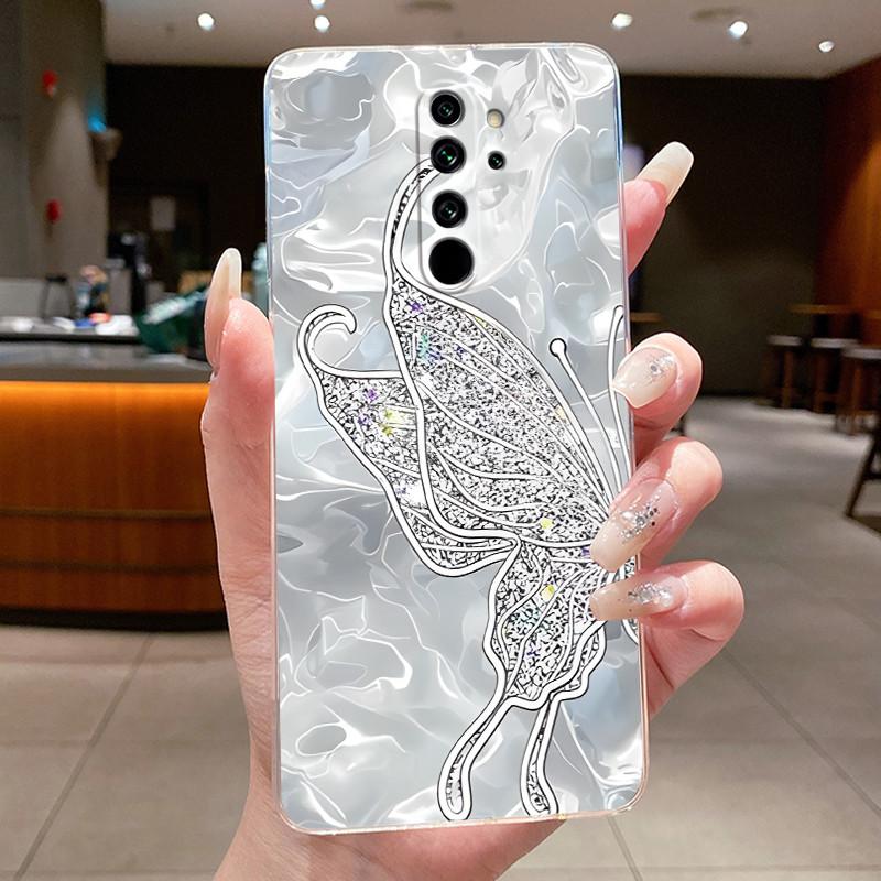 Custodia Per Xiaomi Redmi Note 8 Pro Note8 Capa Fiore Farfalla Protettiva Sottile Custodie Trasparente Morbido Silicone TPU Copri Telefono