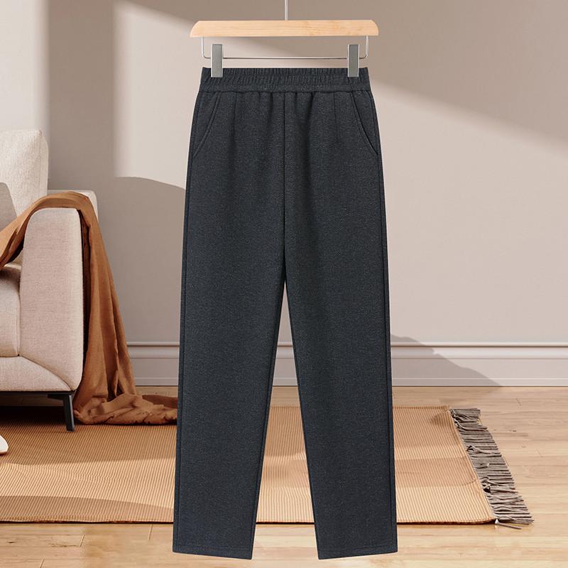 

2026 Spring-Autumn Elastic Waist Wide-Leg Pants for Middle-aged & Elderly Women 5XL (150-165 Jin) чёрный