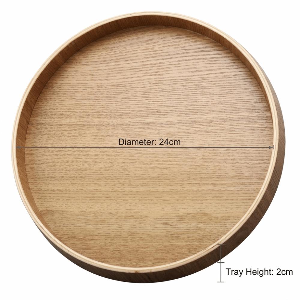 Easy to clean Wooden Platter Vintage Round Dessert tray Cafe-style Minimalist Pastry plate Afternoon tea