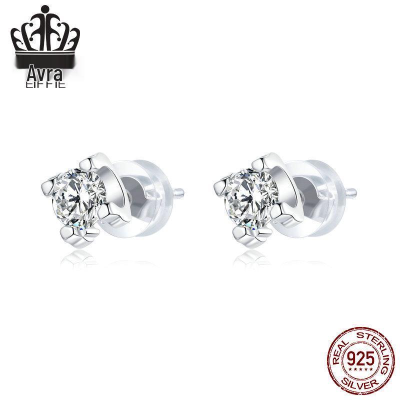 

Ever Love Sterling Silver Zircon Stud Earrings: Elegant, Simple European & American Women s Jewelry Sterling Silver 925