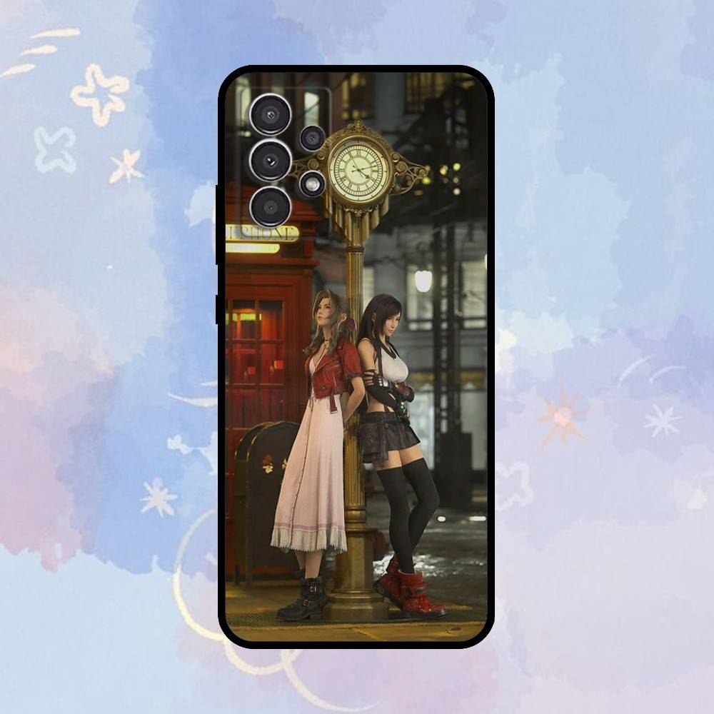 

AAA FFVII A-Aerith & T-Tifa Phone Case For Samsung Galaxy A73,A72,A71,A70,A53,A52,A51,Others Soft Black Cover Samsung a42 5g