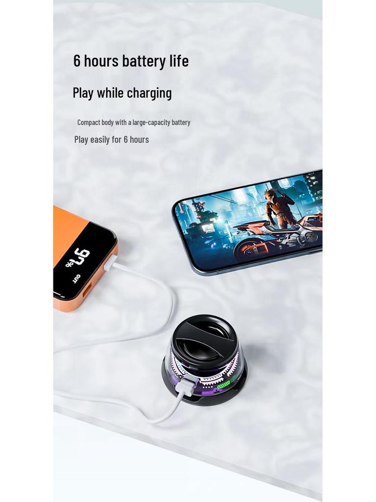 G200 Bluetooth Speaker with Magnetic Adsorption - Portable Mini Speaker with Lighting and Subwoofer