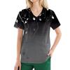 Women's V-neck Fashion Casual Printed Tops And Protective Workwear