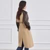 Spring Contrasting Splicing Commuter Long Women's Temperament Coat