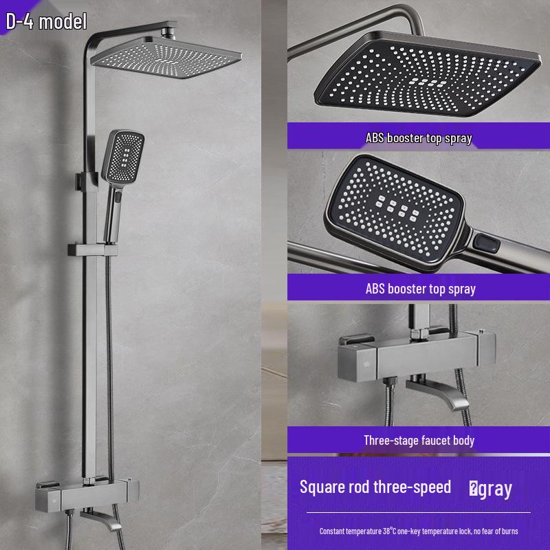 Thermostatic Shower Set with One-Touch Temp Lock & Boost Shower Head