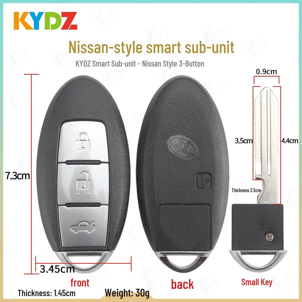 KYDZ 4-Button Smart Key Card for Nissan Model 3 - Remote Key, No Logo