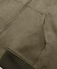 Trillion Leather Patch Suede Work Zip-Up Hoodie_Khaki
