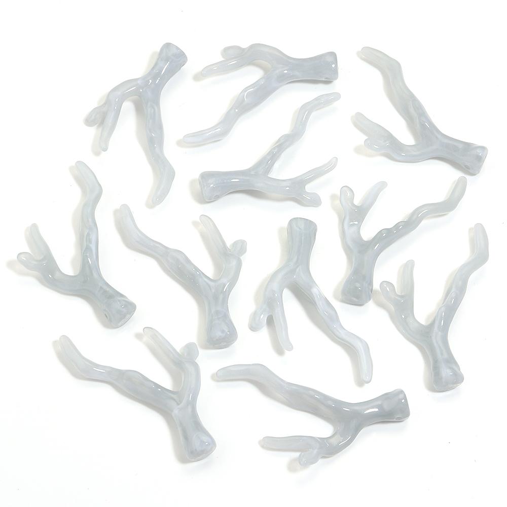 20pcs/lot Deer Horn Shaped Imitation Coral Acrylic Beads Loose Beads For Jewelry Making DIY Charms Accessories