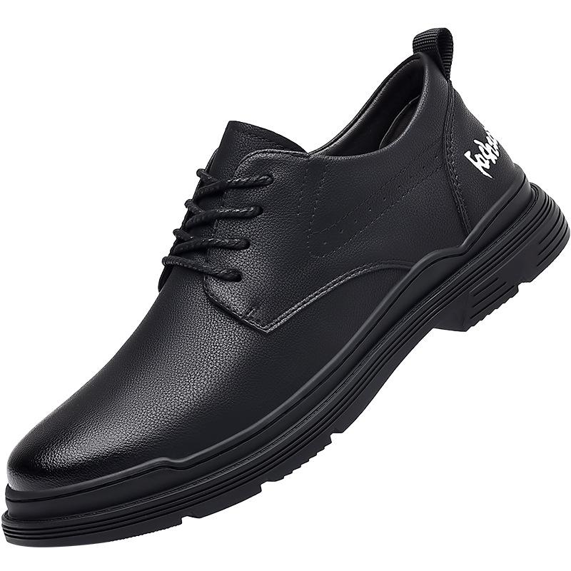 

Autumn and winter new men s low-top short boots business casual leather shoes Size 44 чорний