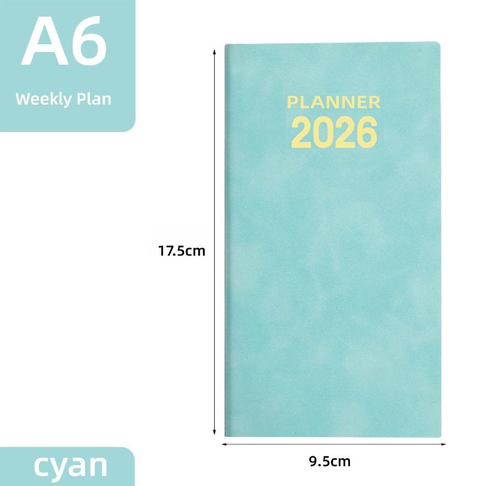 A6 2026 Agenda Book with Calendar English Notepad High Quality Pocket Diary Book  School Office
