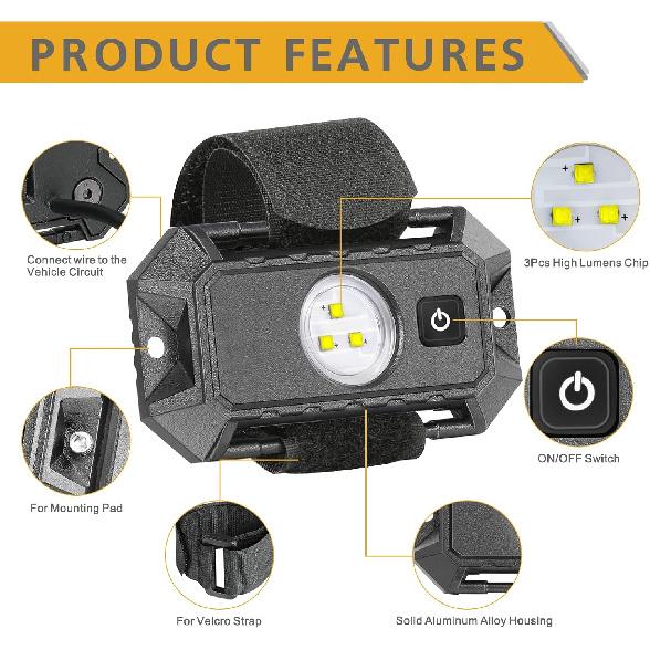 UTV LED Dome Light 12V With Switch, Rfroad Lighting Universal Roll Bar Mount LED White Lights Interior Dome Light For UTV ATV Polaris RZR Can Am Car