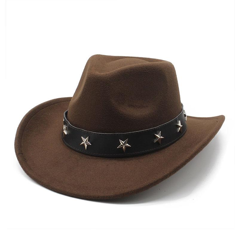 Minority Woolen Hat Men And Women Couple Hat Woolen Western Cowboy Top Hat Tide
