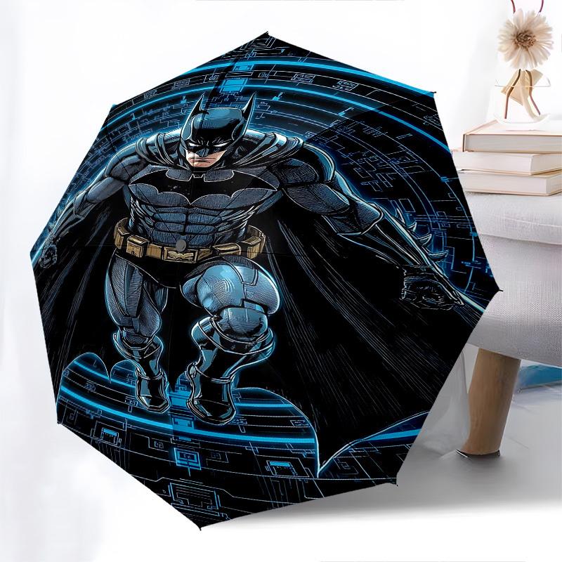 1pc Awesome Batman Automatic Folding Umbrella - Compact 8-Rib Design, Durable Plastic & Iron1320L