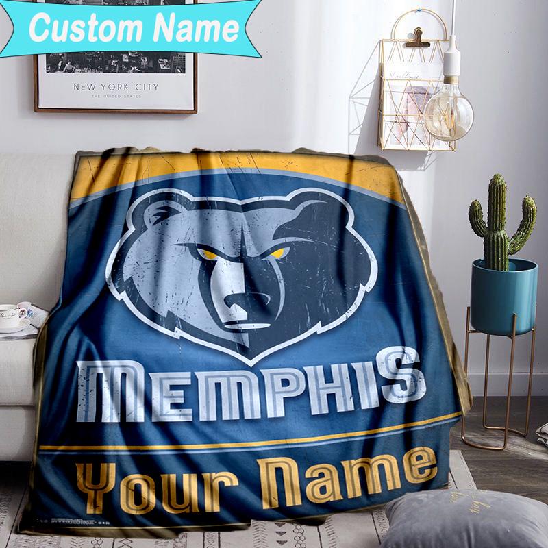 Custom Name Blanket City Grizzlies Bear Logo Blanket Bedding Blanket for Travel, Camping, Living Rooms, Offices, Sofas, Fan Christmas gift