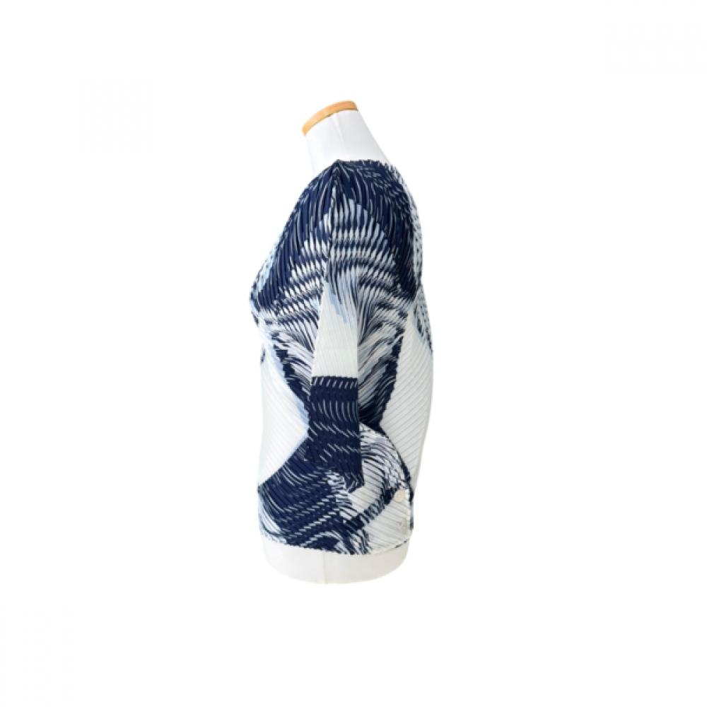 La Vita Junko Diagonal Pleat Print Tee Lrsts032