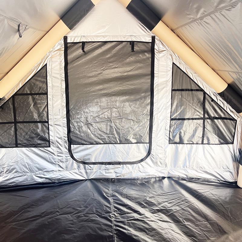 Windproof & Rainproof Inflatable Camping Tent, 6.3 Sq Ft, Black Oxford Cloth