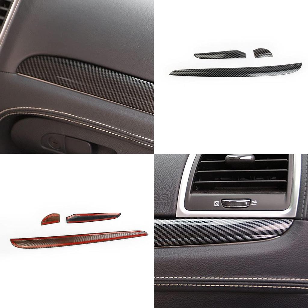 Crosselec Carbon Fiber Control Dashboard Protective Cover Trims for 2015-2021 Chrysler 300