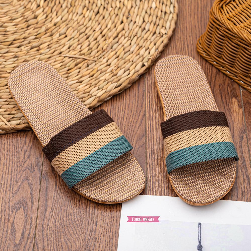 Summer Linen Women'S Slippers Flat Sandals Home Color EVA Lightweight Shoes For Women Casual Slippers