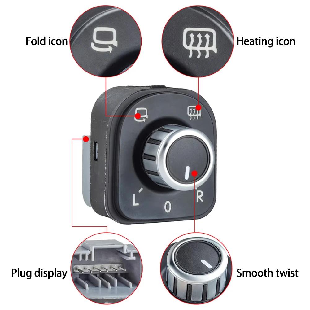 Car Rear View Mirror Control Switch Adjust Knob Heating Knob For VW Golf MK6 Passat B6 Rabbit Tiguan CC 5ND959565A 5ND959565B