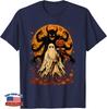 Halloween Ghost Pumpkin Autumn Leaves Spooky Graphic Art T-Shirt