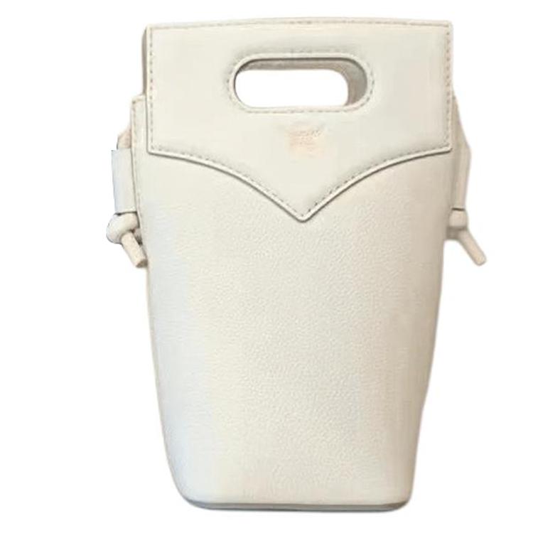 MCM Diamond Logo Adjustable Strap Pebbled Leather Shoulder Crossbody Handbag Women handbag Ice-Gray MYZEAAK03FR001 Basic Set (Bag+Dust Bag)