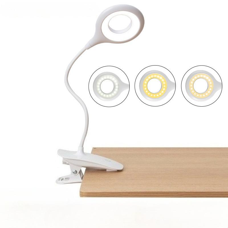 LED Clip Desk Lamp Student Learning To Read Charging Plug-in Dual-purpose Folding Bedroom Bedside Creative Book Lamp