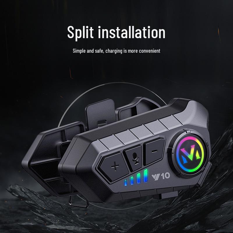 Bluetooth Intercom Helmet Headset with Built-in Microphone for Full and Half Face Helmets