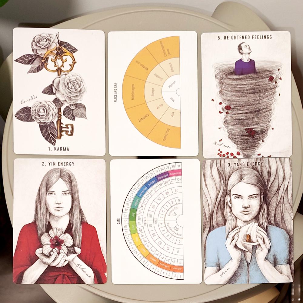 Akasha Oracle Deck 10.5x7.5cm 50 Cards To Unlock Past Life Wisdom Akashic Records Printed on 350GSM Double-embossed Cardstock