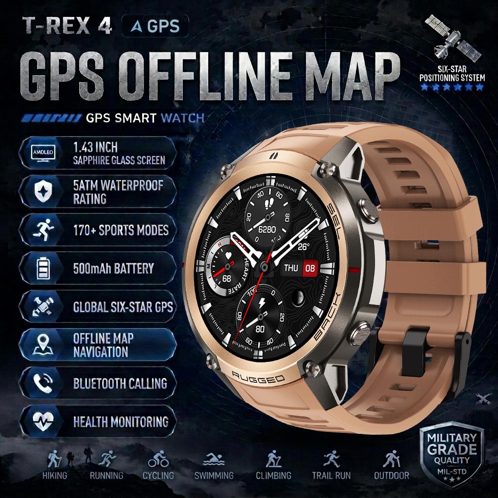 2026-Top Accurate GPS Smart Watch Offline Maps Download Compass Tracking 170+ Sport Modes 5ATM Waterproof Tactics Sport Smart Bracelet Men Gift