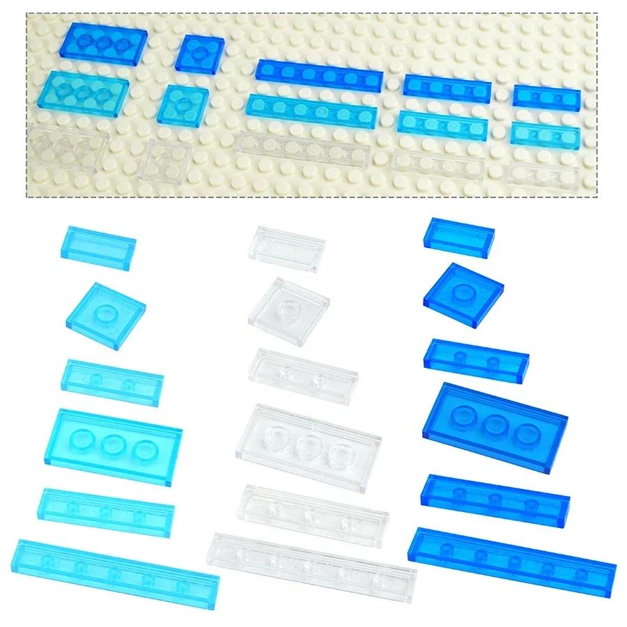 Compatible 3069 63864 2431 6636 3068 87079 Transparent Smooth 1x2 1x3 1x4 1x6 2x2 2x4 Bricks Ceramic Tile Clear Building Blocks