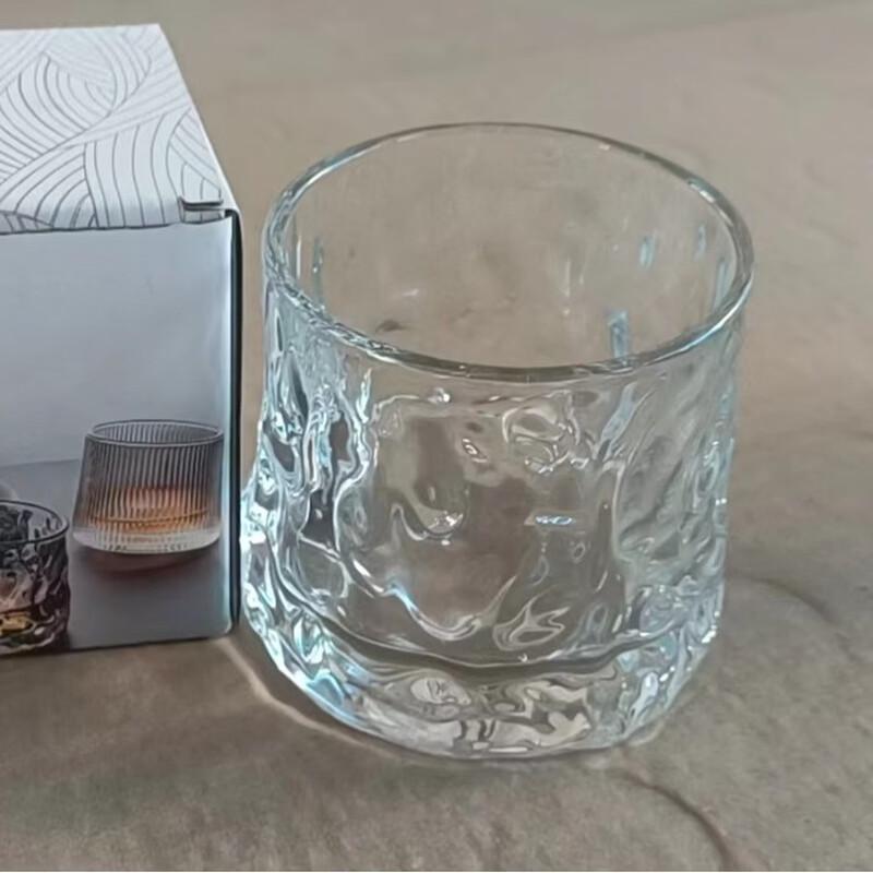 Hammered Rotating Whiskey Glasses, 180ml Set of 8