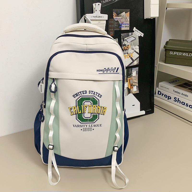 Schoolbag Unisex large-capacity personalized tooling style college student backpack Hong Kong style junior high school student backpack