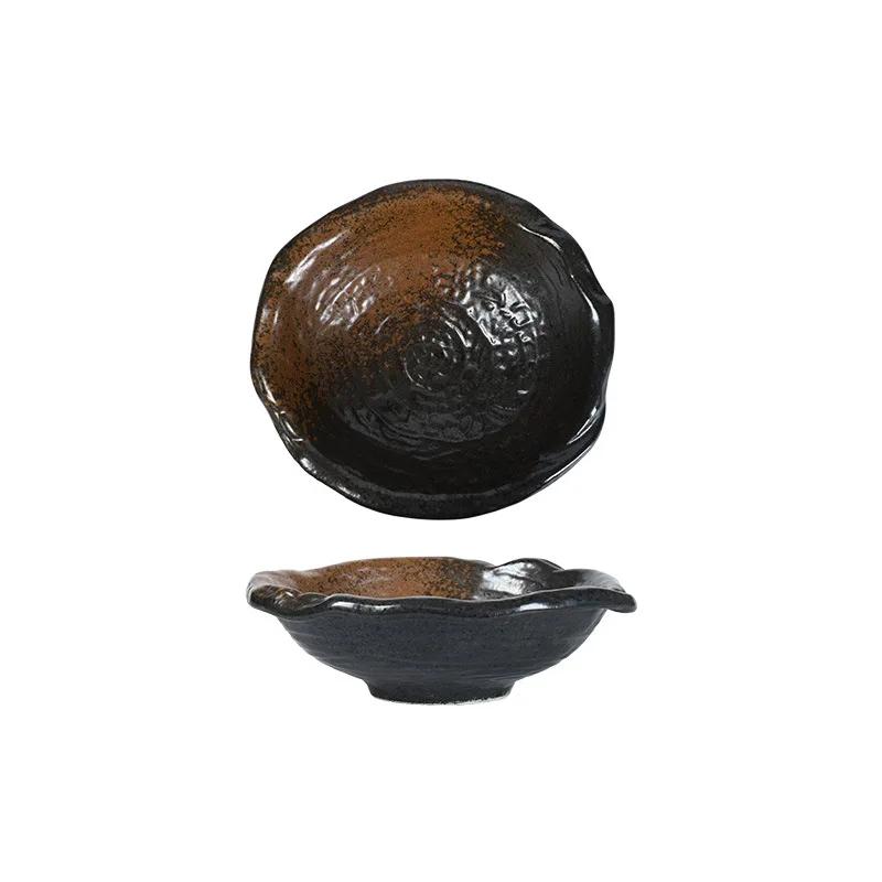 Japanese and Korean Ceramic Bowl Irregular Fruit Salad Bowl Home Large Shaped Ramen Bowl Serving Sashimi Tableware