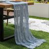 Semi-Sheer Cheese Cloth Table Runner Boho Rustic Elegant Tulle Balinese Pleated Tablecloth DIY Gauze Table Runner Party Banquet