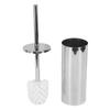Toilet Brush and Holder Stainless Steel Splashproof Floor Standing Toilet Bowl Cleaner Brush for Bathroom Deep Cleaning