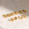 Stainless Steel Flower Ear Studs With Gold Plating For Women Summer