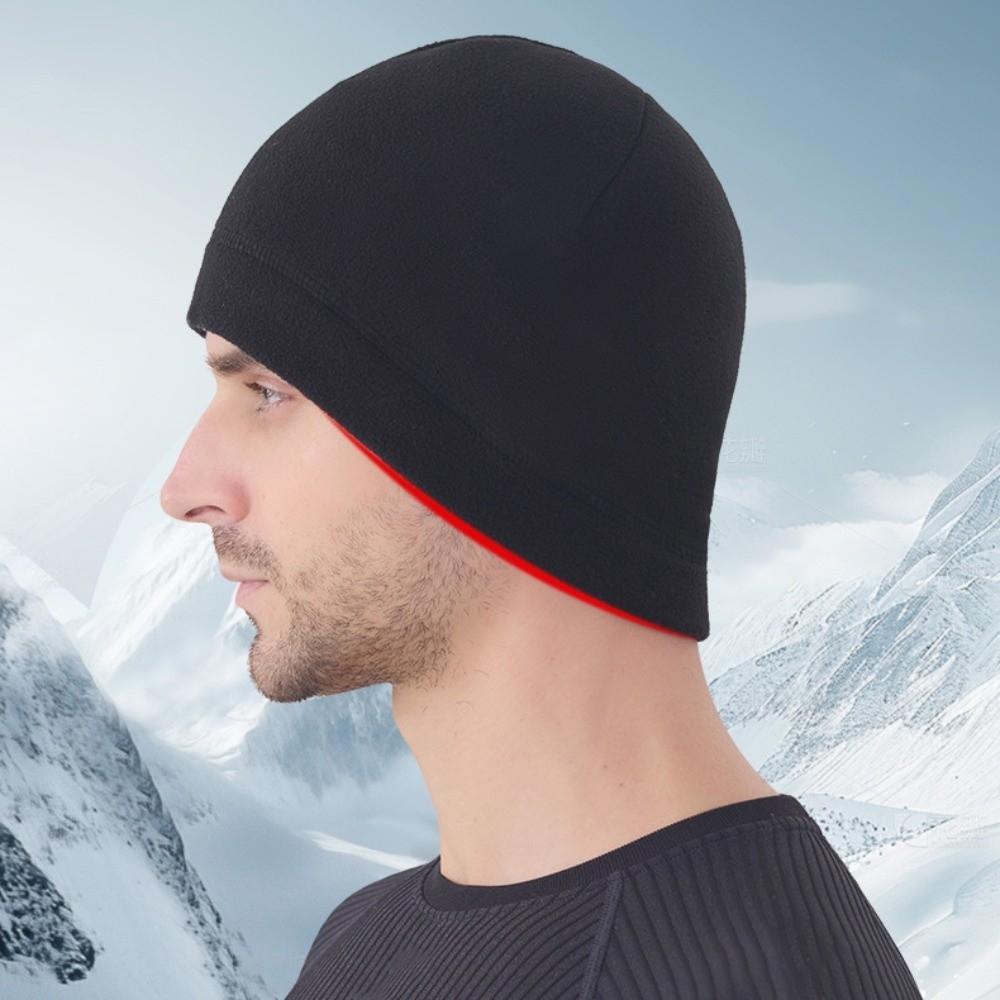 Warmer Running Winter Sport Cap Solid Color Outdoor Warm Hat Classic Winter Running Hats  Unisex