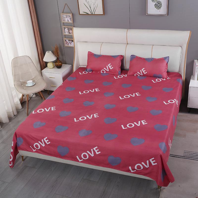 Cotton Dormitory Bedding Set: 3-Piece Quilt Cover and Single Sheet for Student Single Bed.