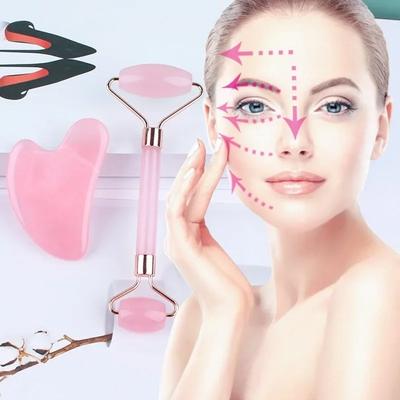 Massageador de rolo Gua Sha rosa, raspagem de rosas, cuidados de beleza da pele facial, tábua de resina Guasha para raspagem corporal, conjunto de ferramentas de massagem facial
