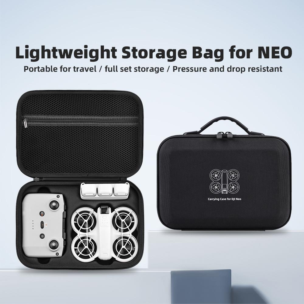 BRDRC For DJI Neo Drone Carrying Case PU Leather Compact Storage Bag with Should Strap