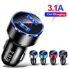 3.1a Dual Usb Car Charger For Iphone 12 6s 7 8 11 Tablet Xiaomi Samsung S10 With Led Display Universal Mobile Phone Car-charger