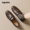 Retro Style New Brown British Style Small Leather Shoes Commuter Shoes