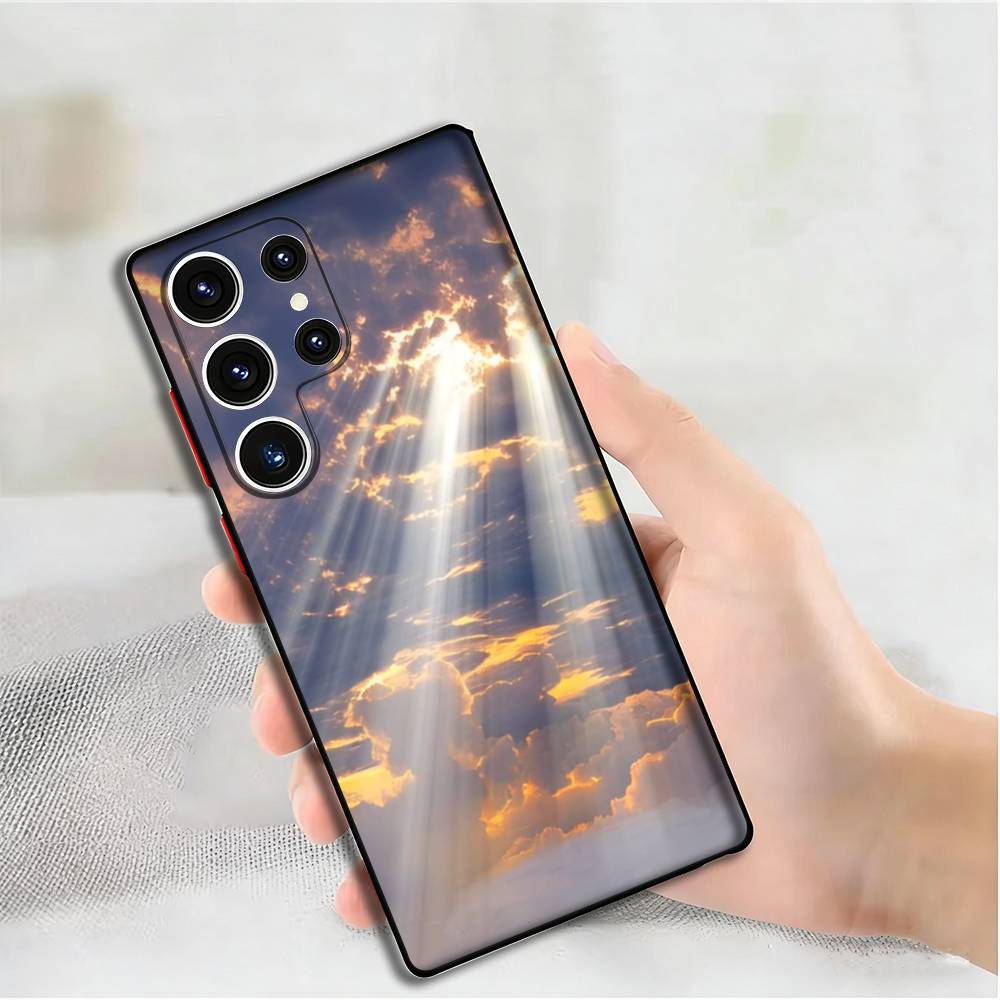 Beautiful Sunshine Clouds Phone Case For Samsung S24,25,23,22,21,20 Plus Ultra 5G Lite Shockproof Cover