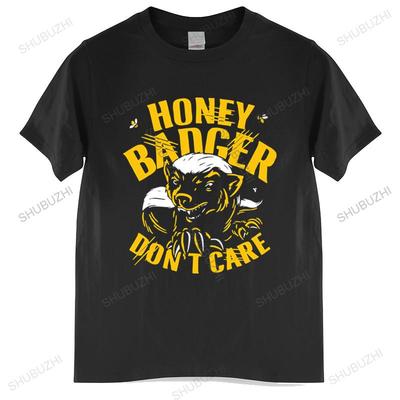 Modemarken T-Shirt Herren Herren T-Shirt Neu Honigdachs Kümmert Sich Nicht Herren Schwarzes Logo T-Shirt Unisex T-Shirt Teenager Coole Tops