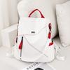 New Women's Bag Soft Leather Texture Fashionable Splicing Backpack Large Capacity Anti-theft Casual Shoulder Travel Bag