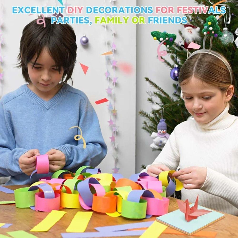 100Pcs 20 Colors Folding Paper Solid Color Handmade Scrapbooking Craft Decor Square Origami Paper